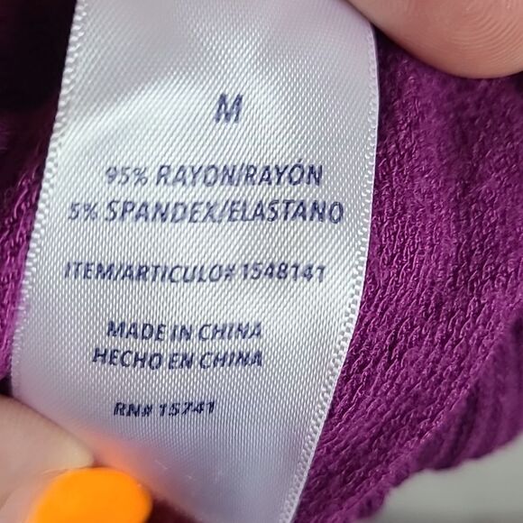 Splendid Women’s Super Soft Jersey Ombre Orchid Dip Dye Sweatshirt Pullover Top - Picture 7 of 8